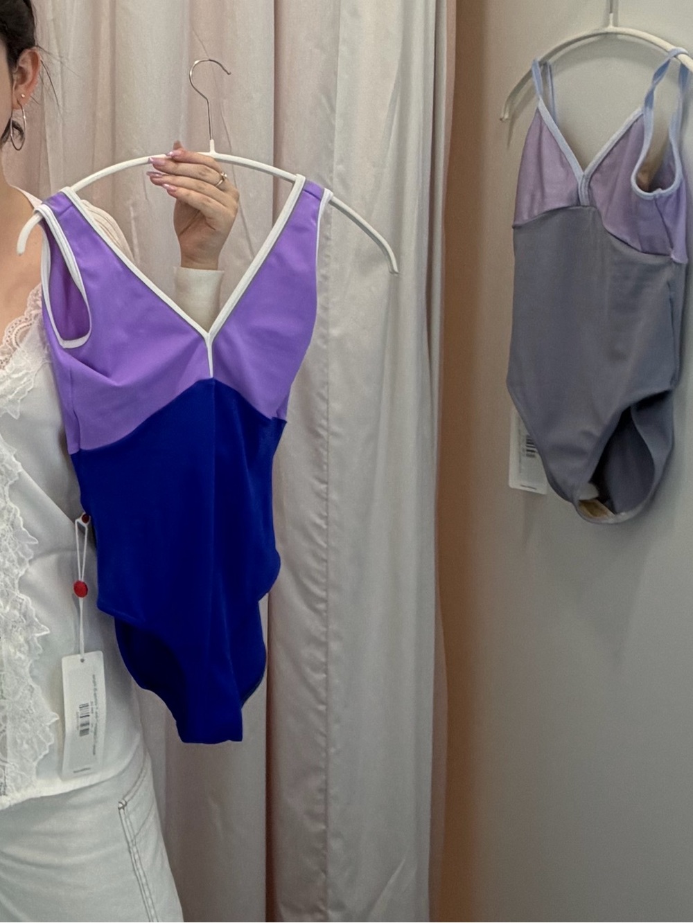 Yumiko Alicia Two-Tone Purple & Violet V-Neck One-Piece